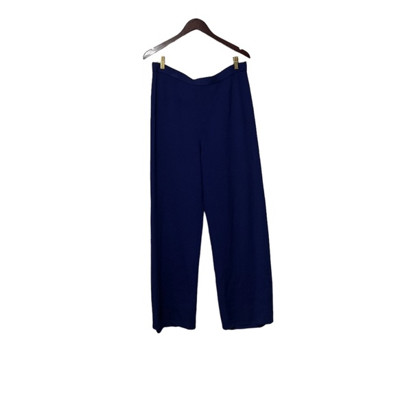 ✨ St. John Blue Knit Wide Leg Pull On Pants - Picture 4 of 4